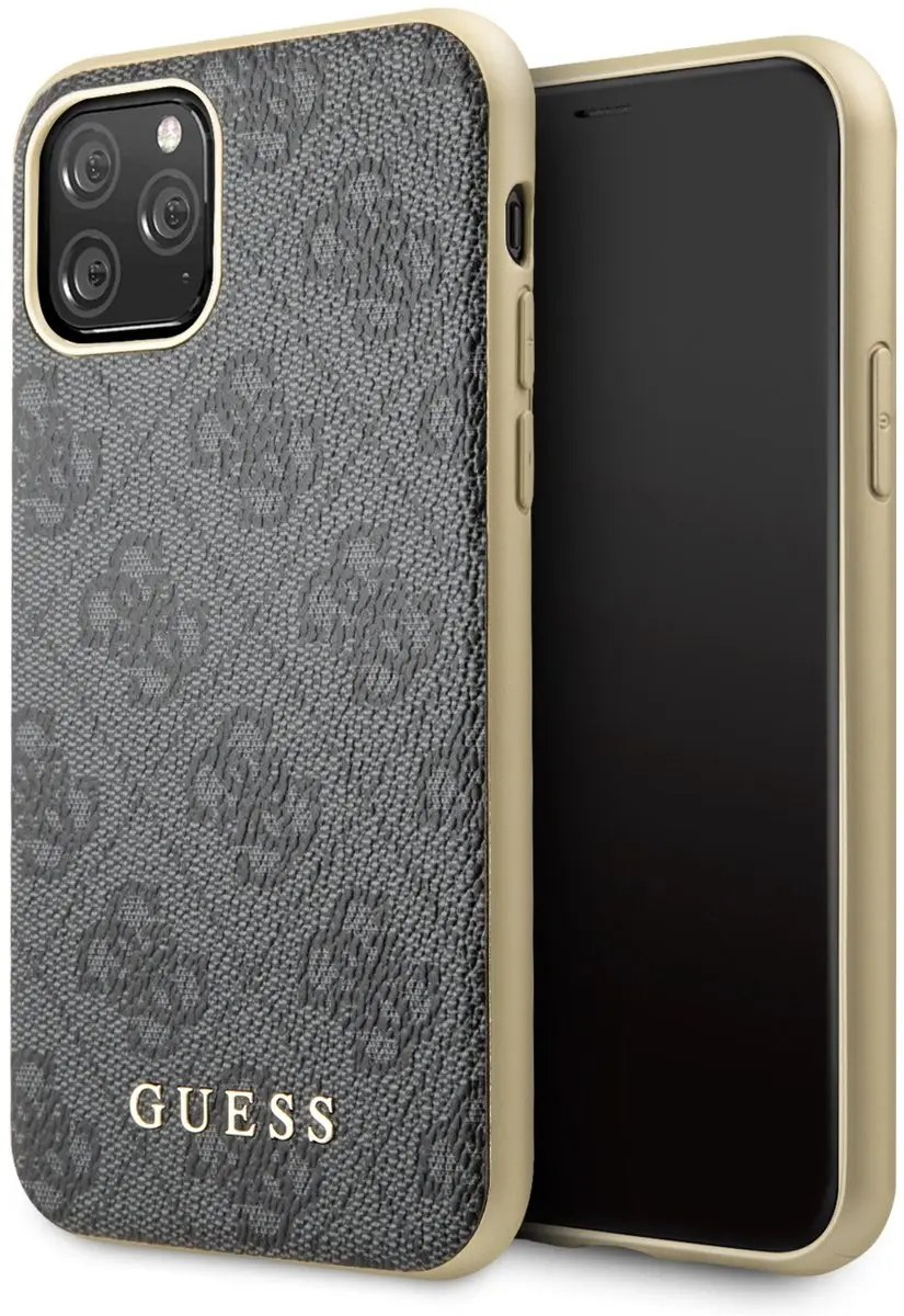 GUESS iPhone 11 Pro Backcase - Effen Grijs Kunstleer