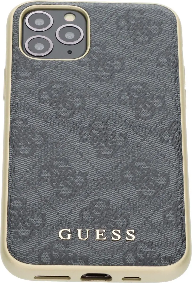GUESS iPhone 11 Pro Backcase - Effen Grijs Kunstleer