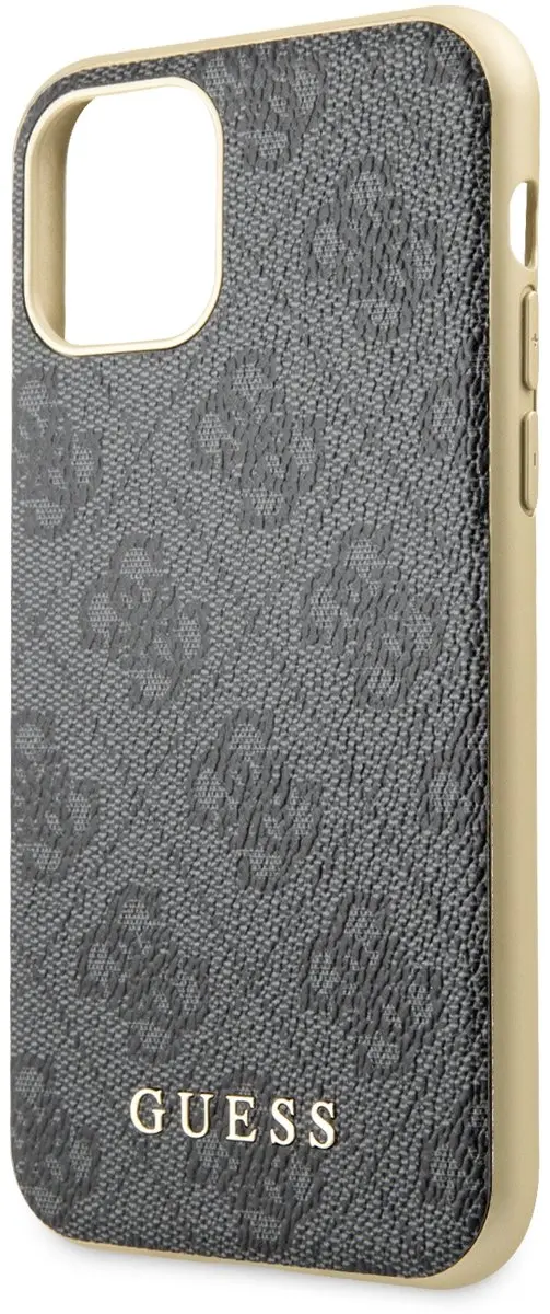 GUESS iPhone 11 Pro Backcase - Effen Grijs Kunstleer