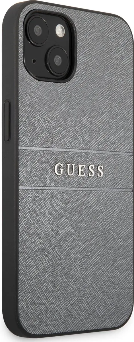 GUESS Saffiano iPhone 13 Hoesje - Grijs - 7571