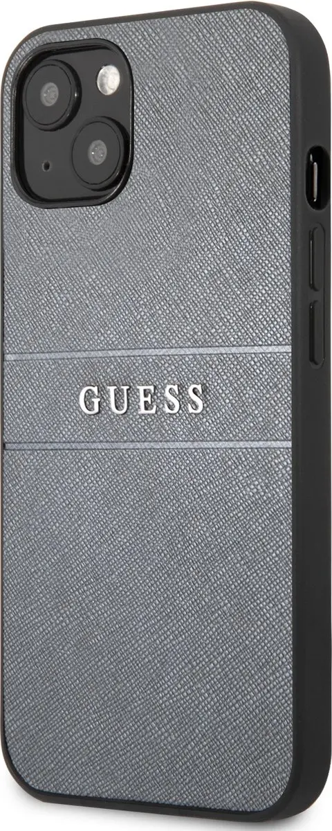 GUESS Saffiano iPhone 13 Hoesje - Grijs - 7571