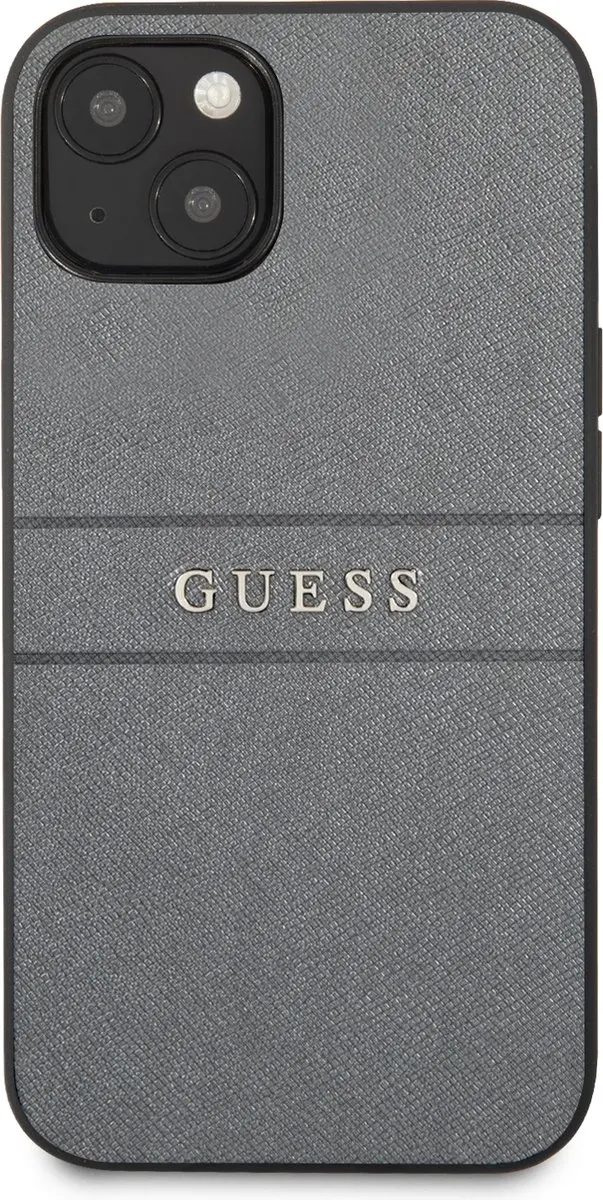 GUESS Saffiano iPhone 13 Hoesje - Grijs - 7571