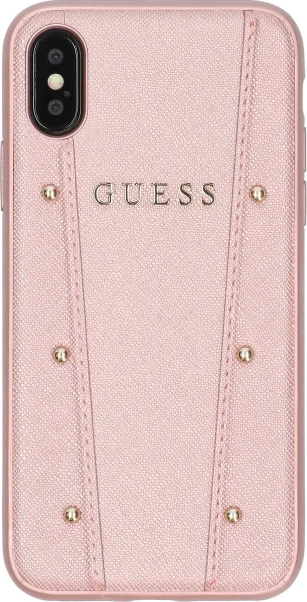 GUESS Hoesje iPhone X/Xs - Roze Goud - Gold Studs - S212-4