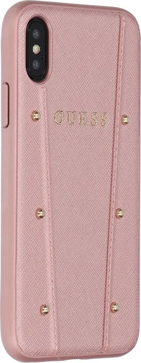 GUESS Hoesje iPhone X/Xs - Roze Goud - Gold Studs - S212-4 - afbeelding 6 van 6