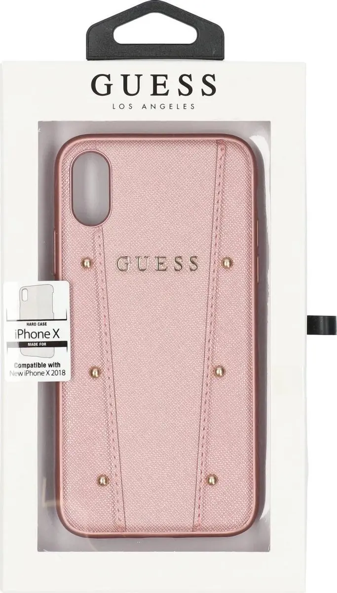 GUESS Hoesje iPhone X/Xs - Roze Goud - Gold Studs - S212-4