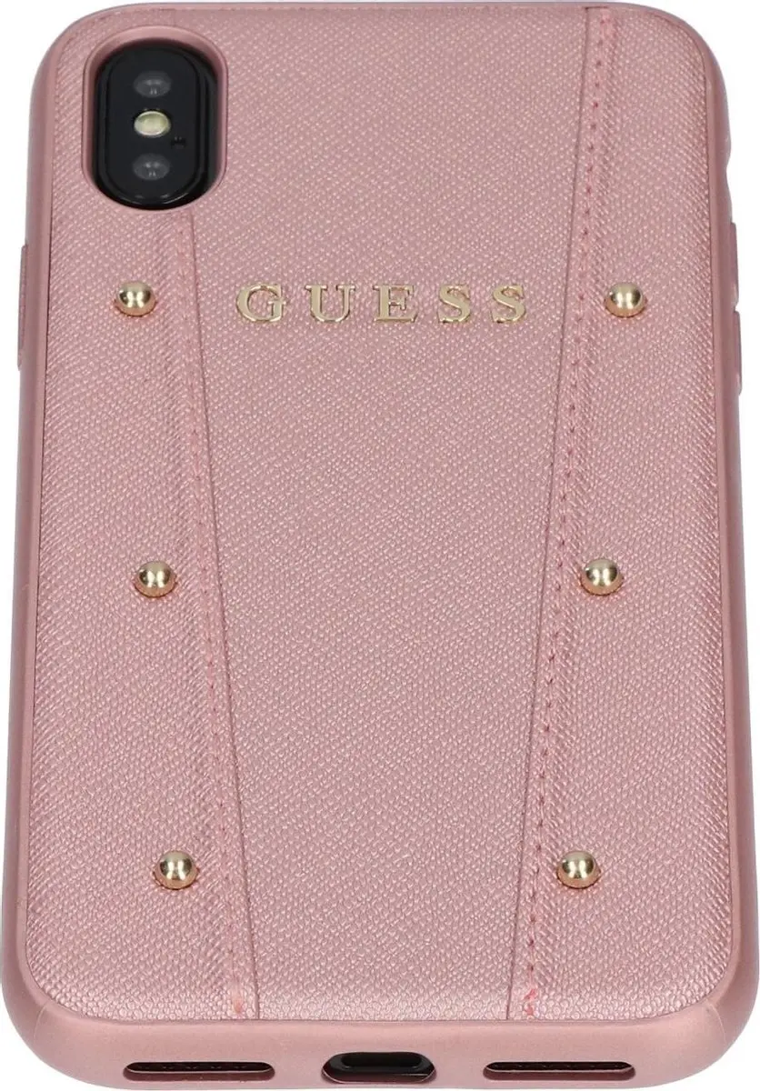 GUESS Hoesje iPhone X/Xs - Roze Goud - Gold Studs - S212-4