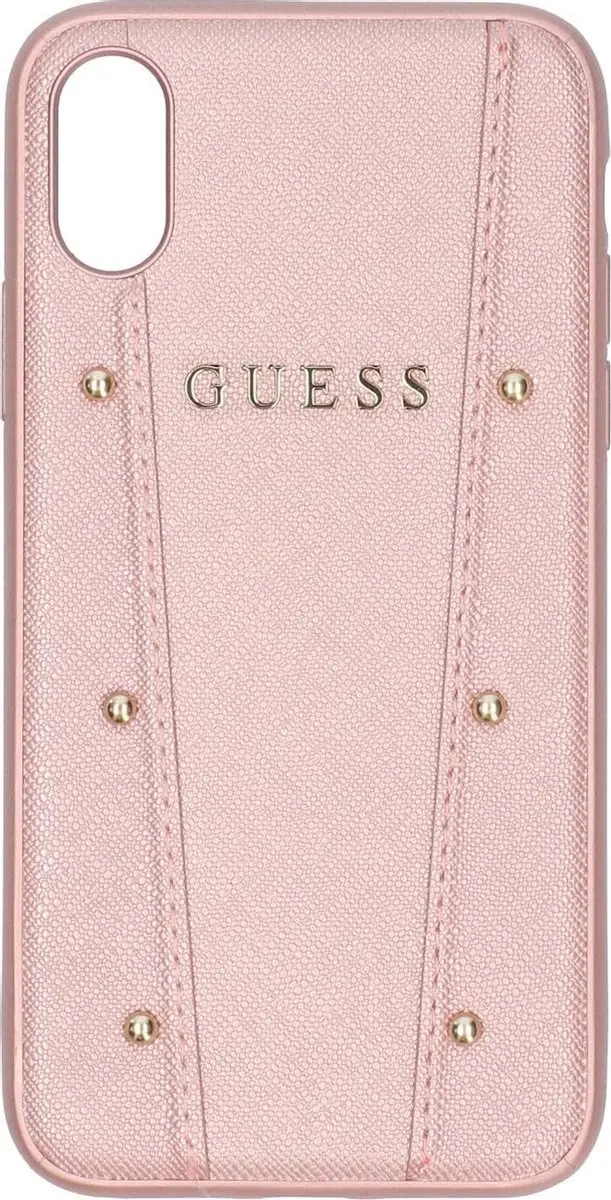 GUESS Hoesje iPhone X/Xs - Roze Goud - Gold Studs - S212-4