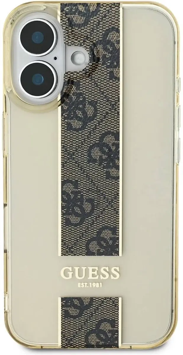 Guess iPhone 16 Backcover IML 4G Stripe - Bruin