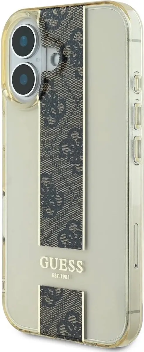 Guess iPhone 16 Backcover IML 4G Stripe - Bruin - afbeelding 6 van 6