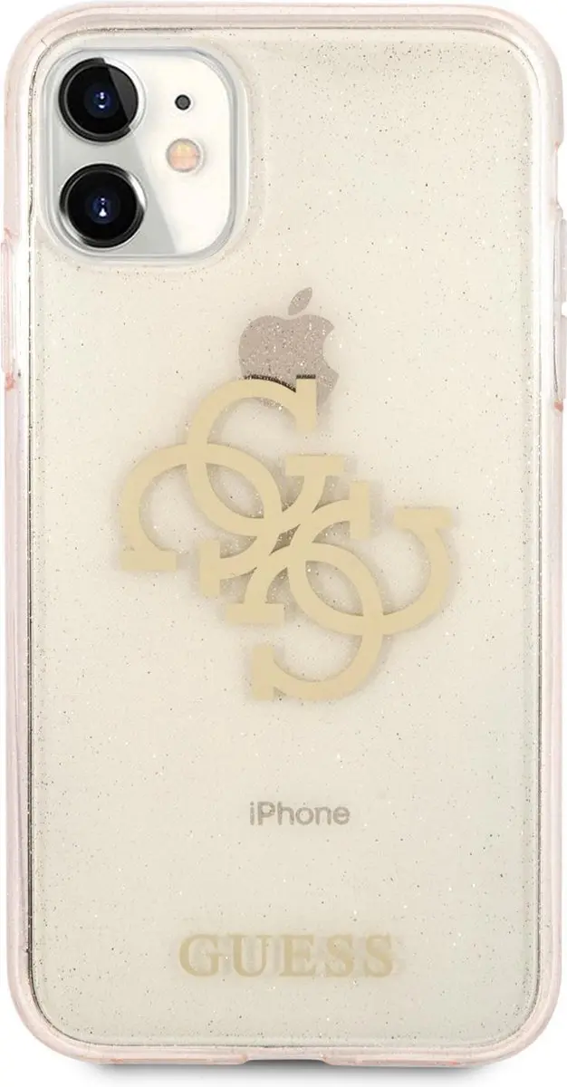 GUESS TPU Glitter Hoesje - iPhone 11 - Goud