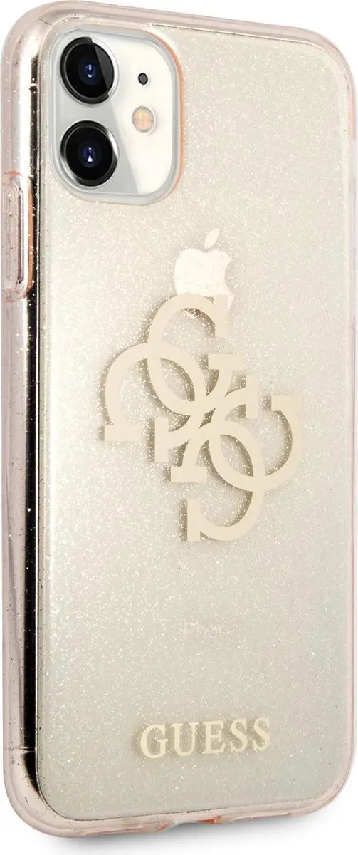 GUESS TPU Glitter Hoesje - iPhone 11 - Goud
