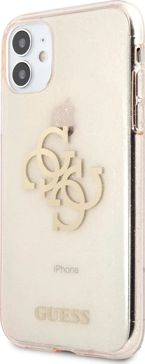 GUESS TPU Glitter Hoesje - iPhone 11 - Goud