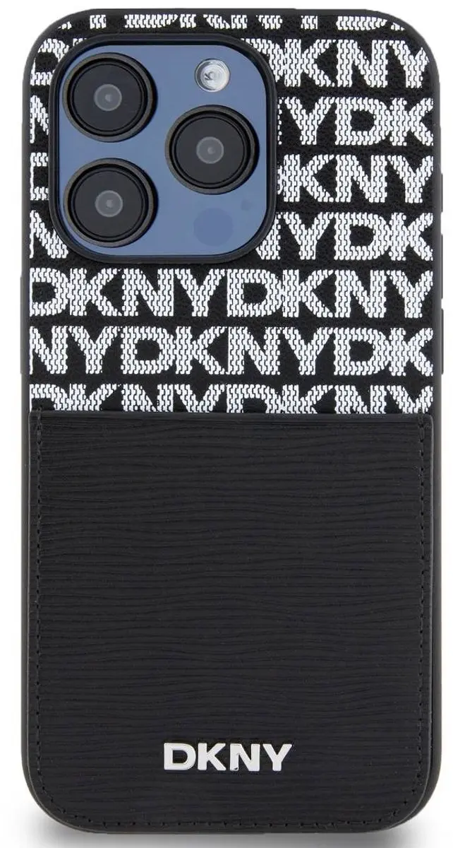 DKNY Hoesje iPhone 14 Pro Max - Kaarthouder DKHCP14XPCRTHLK - Zwart