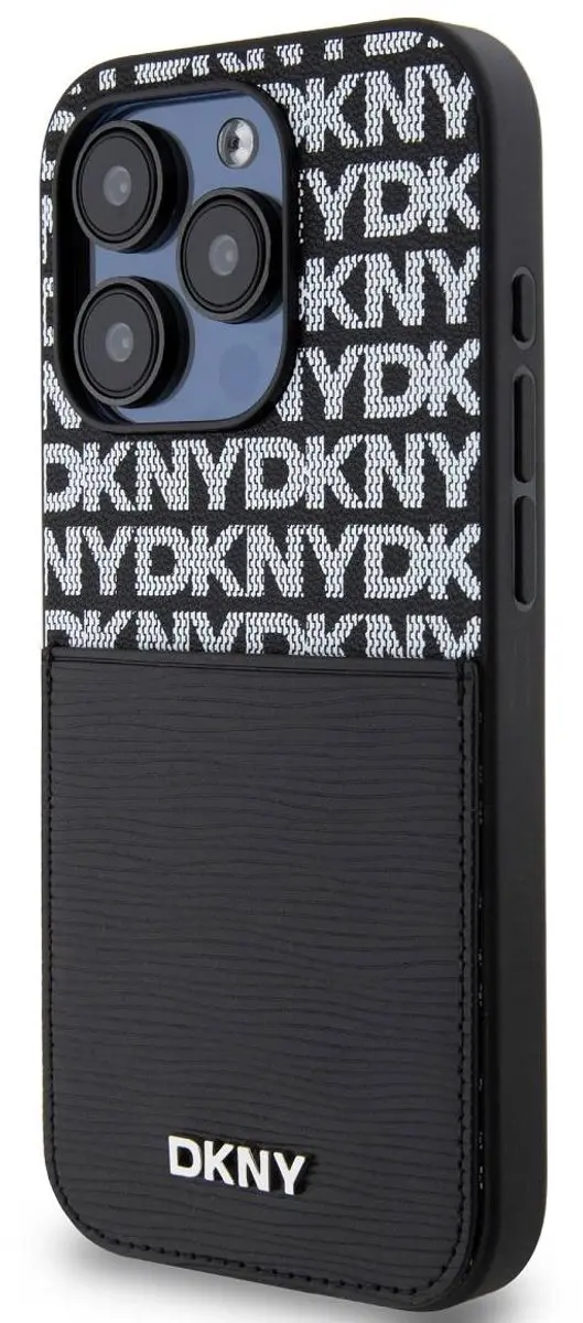 DKNY Hoesje iPhone 14 Pro Max - Kaarthouder DKHCP14XPCRTHLK - Zwart