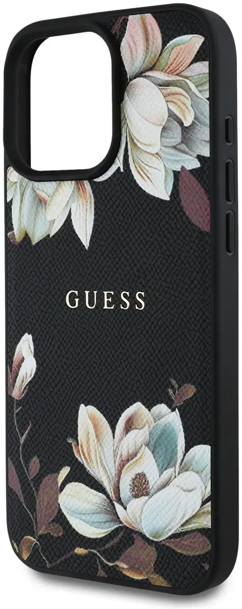 GUESS Telefoonhoesje iPhone 16 Pro Max - Bloemenontwerp - Zwart - afbeelding 6 van 6