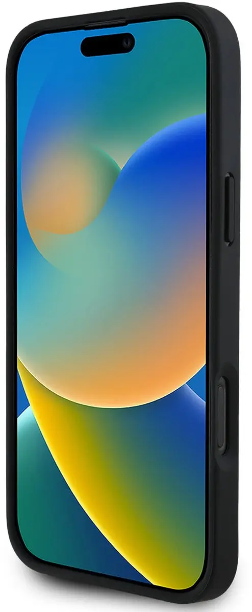 GUESS Telefoonhoesje iPhone 16 Pro Max - Bloemenontwerp - Zwart