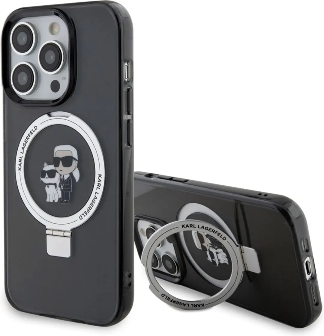 Karl Lagerfeld Ring Stand Karl & Choupette Hard Case Back Cover KLHMP15LHMRSKCK