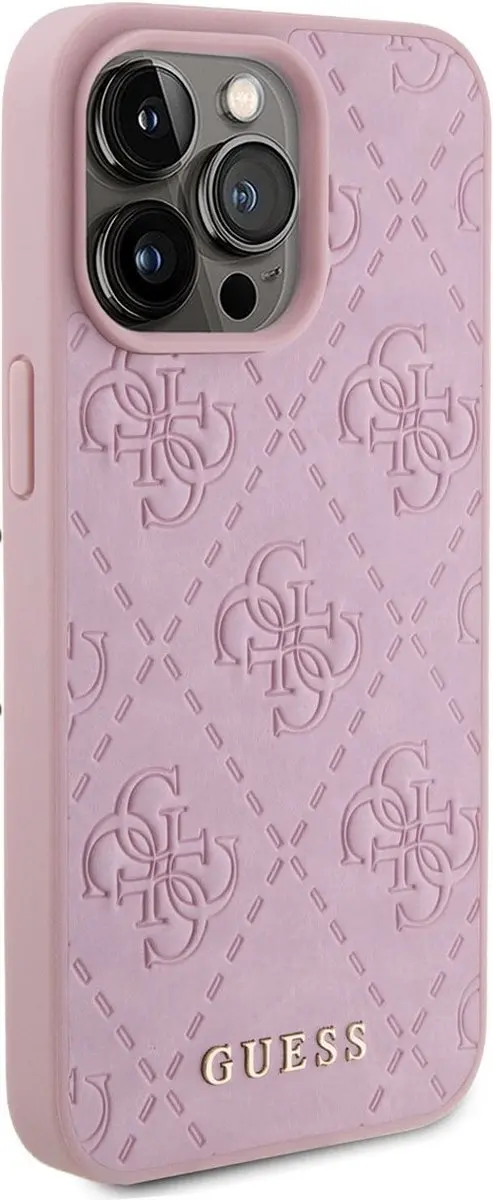 Guess 4G Stamped Hoesje - iPhone 15 Pro - Roze