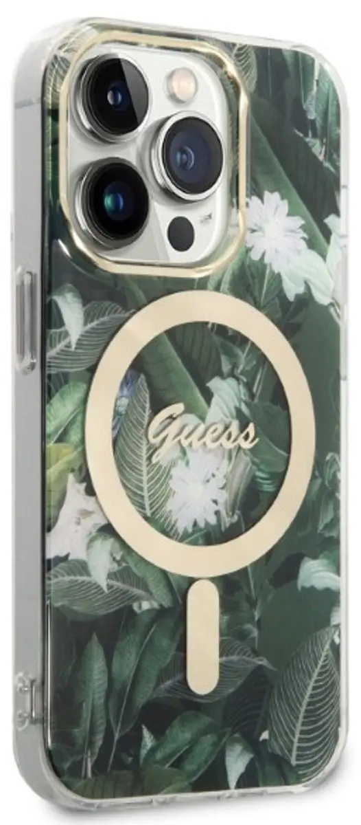 GUESS Hoes iPhone 14 Pro Max Jungle Kaki - Qi MagSafe