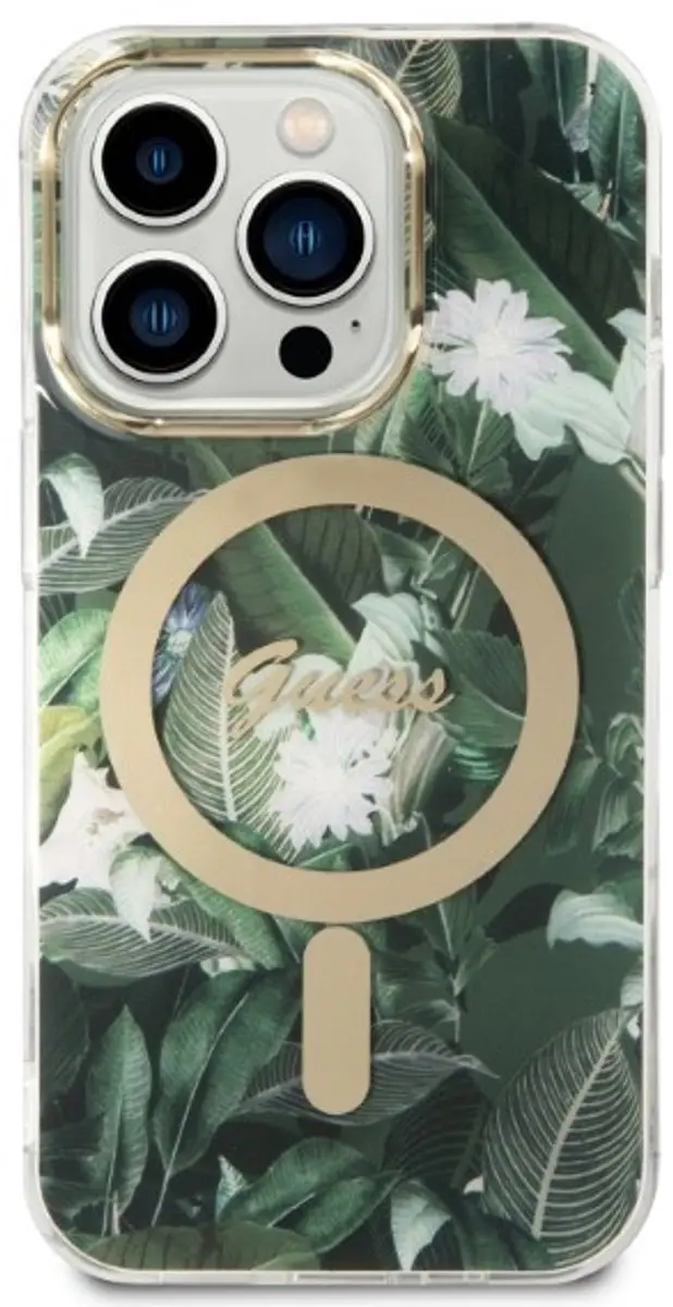 GUESS Hoes iPhone 14 Pro Max Jungle Kaki - Qi MagSafe
