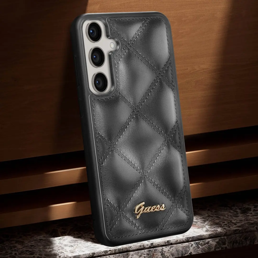Guess Quilted Back Case Samsung Galaxy S23 FE - Zwart - afbeelding 6 van 6