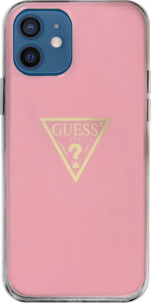 Guess Metallic Effect Hoesje iPhone 12 Mini - Roze
