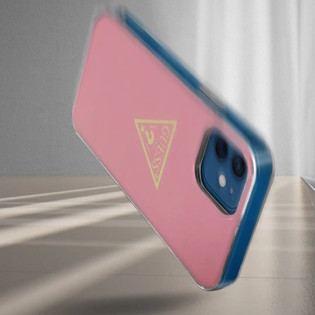 Guess Metallic Effect Hoesje iPhone 12 Mini - Roze