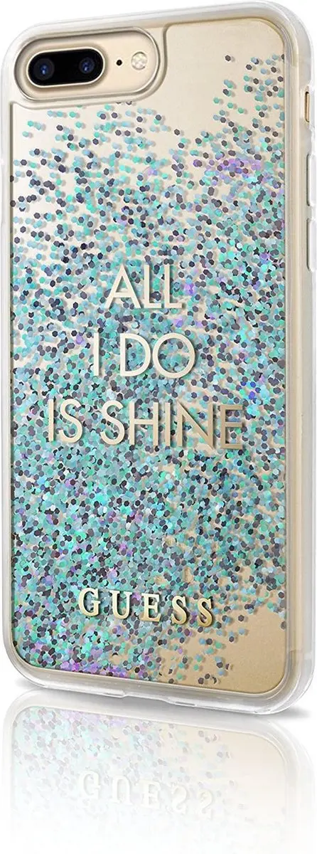 Guess Liquid Glitter Shine Case iPhone 7 Plus - Blauw