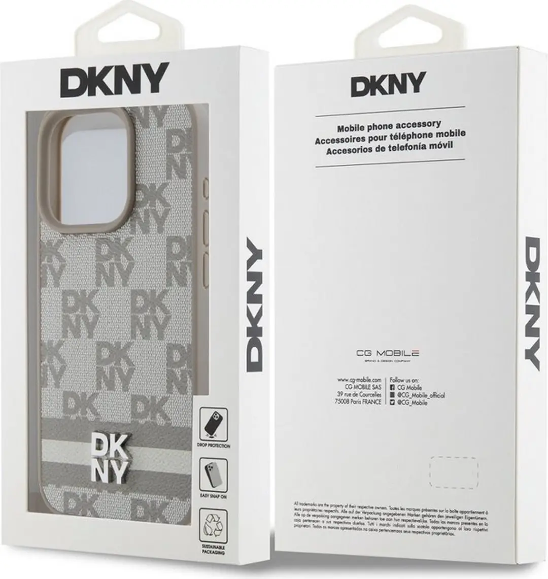 DKNY Checkered Beige Hoesje iPhone 14 Pro Max DKHCP14XPCPTSSE