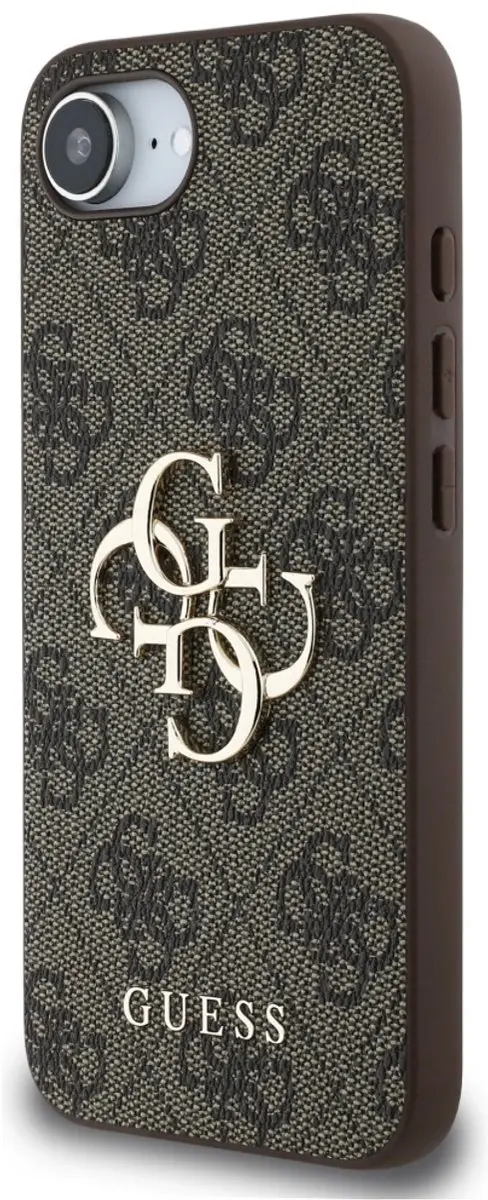 GUESS 4G Metal Logo Back Case - iPhone 16e Bruin