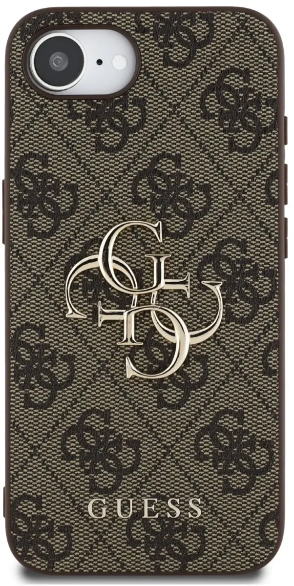 GUESS 4G Metal Logo Back Case - iPhone 16e Bruin