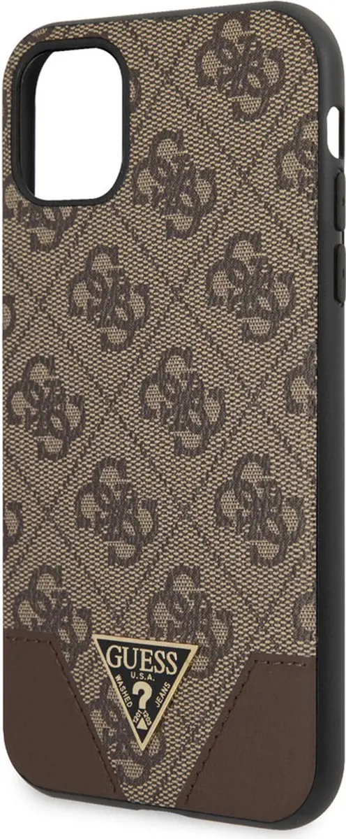 GUESS iPhone 11/XR Backcase - Effen Bruin Kunstleer
