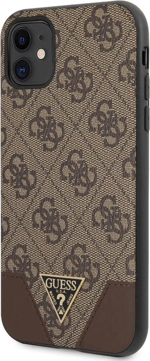 GUESS iPhone 11/XR Backcase - Effen Bruin Kunstleer - afbeelding 6 van 6