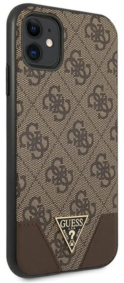 GUESS iPhone 11/XR Backcase - Effen Bruin Kunstleer