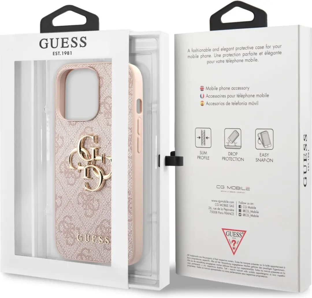GUESS iPhone 13 Hoesje - Roze Kunstleer - MagSafe - afbeelding 6 van 6