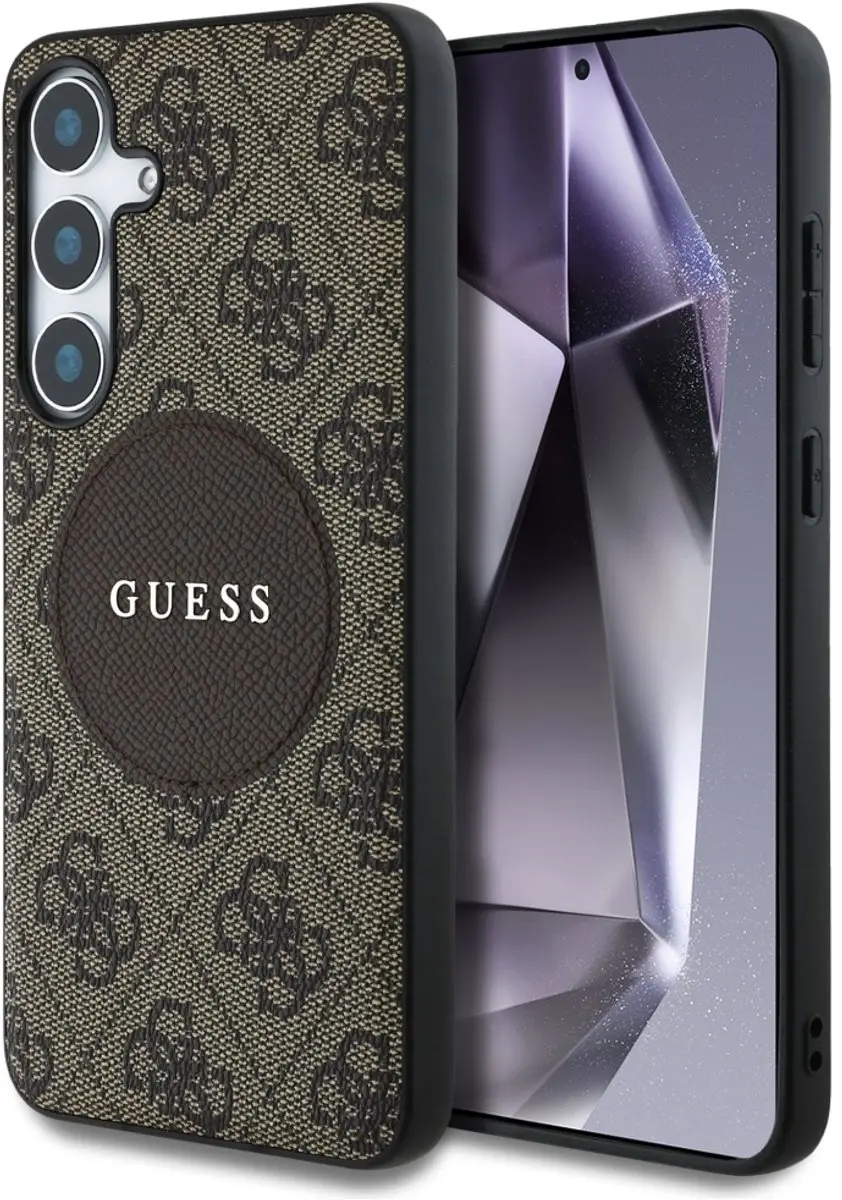 Guess 4G Ring Cirkel Logo Hoesje - Samsung Galaxy S25 Plus - Bruin