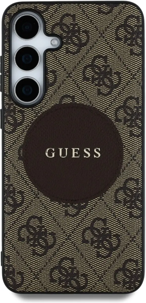 Guess 4G Ring Cirkel Logo Hoesje - Samsung Galaxy S25 Plus - Bruin