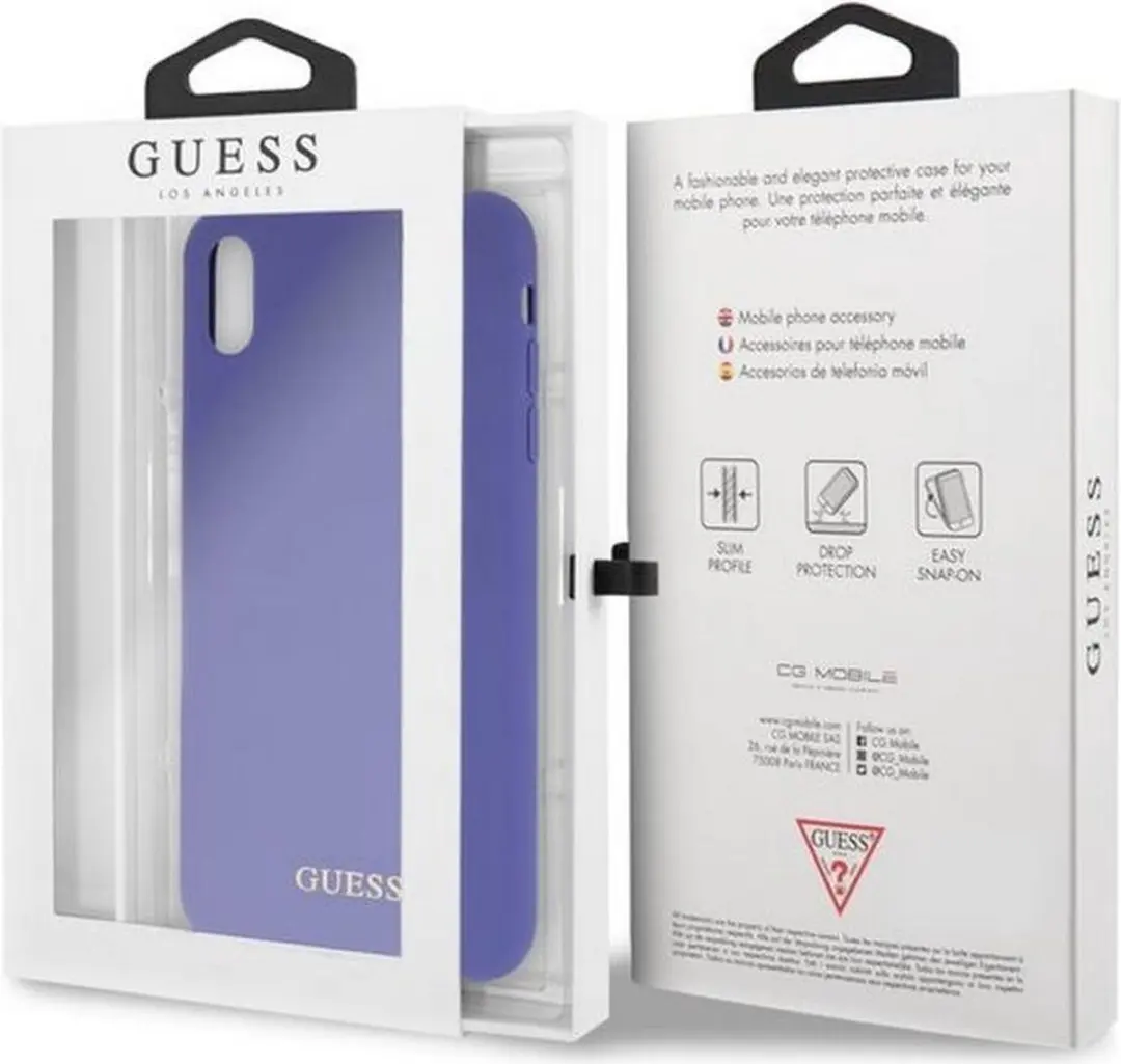 GUESS Silicone HardCase iPhone XS Max - Paars
