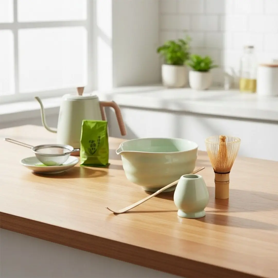 Orion Luxe Matcha Set 4-delig - Keramiek Groen - afbeelding 3 van 5