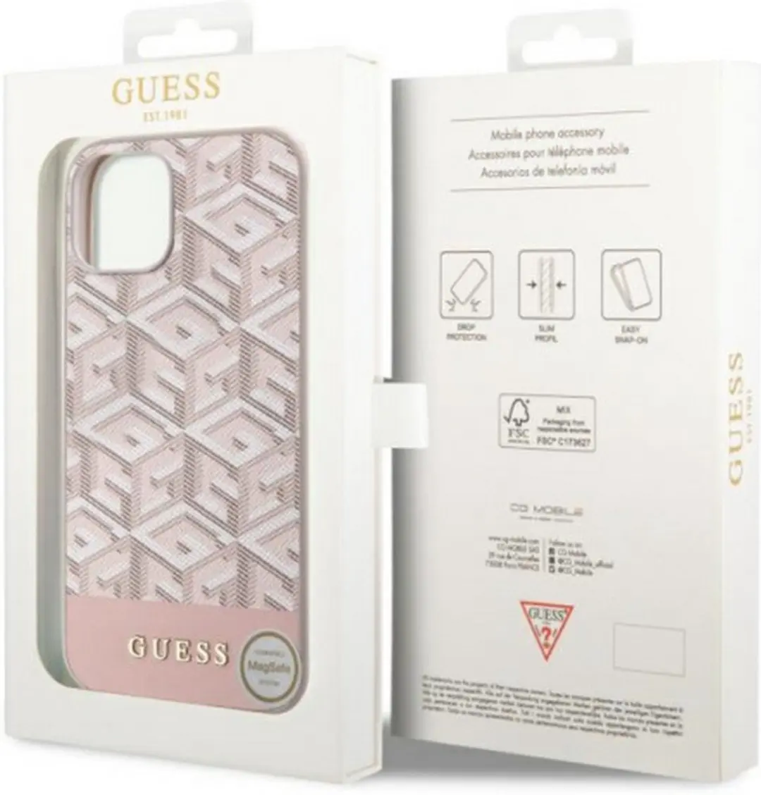 Guess G-Cube Back Case MagSafe - iPhone 14 Roze