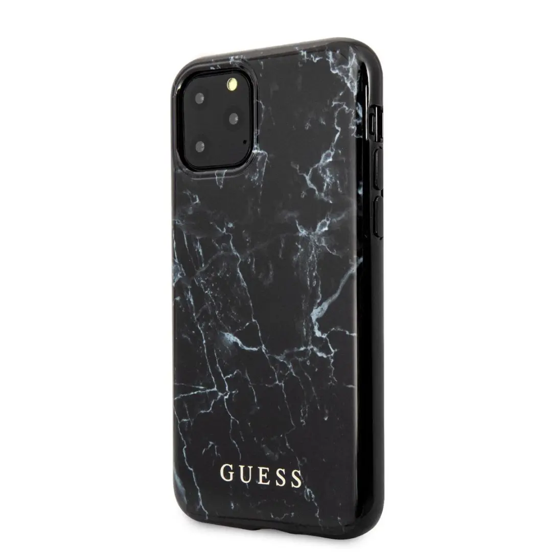 GUESS Marble Design TPU Backcover S212-2 - iPhone 11 Pro - Zwart