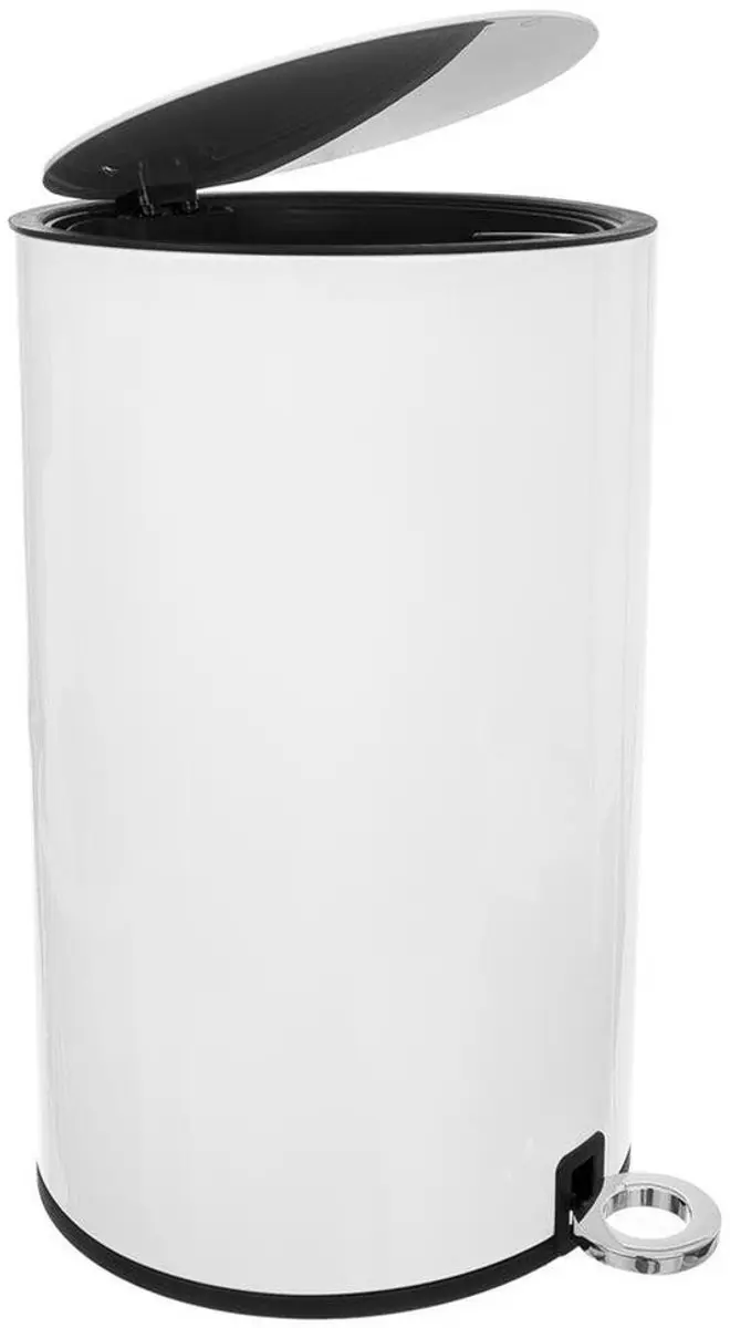 Orion Prullenbak Metaal Wit - 6 Liter - Met Pedaal