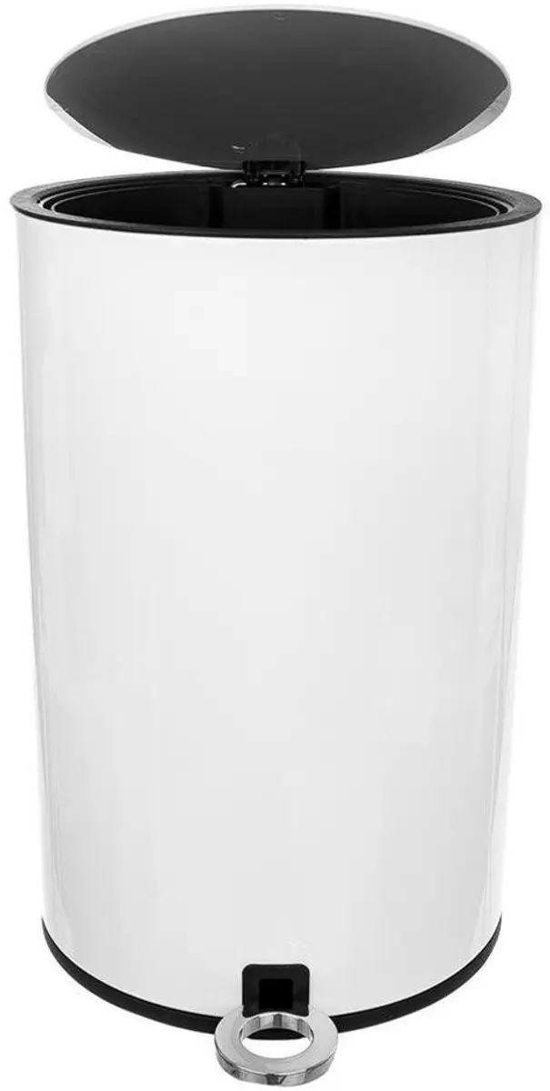 Orion Prullenbak Metaal Wit - 6 Liter - Met Pedaal