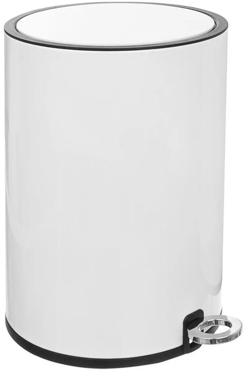 Orion Prullenbak Metaal Wit - 6 Liter - Met Pedaal