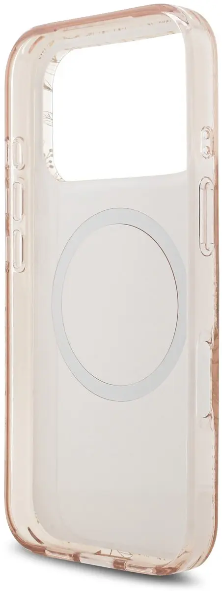 Guess IML Flowers Allover iPhone 17 Pro Hoesje - Roze