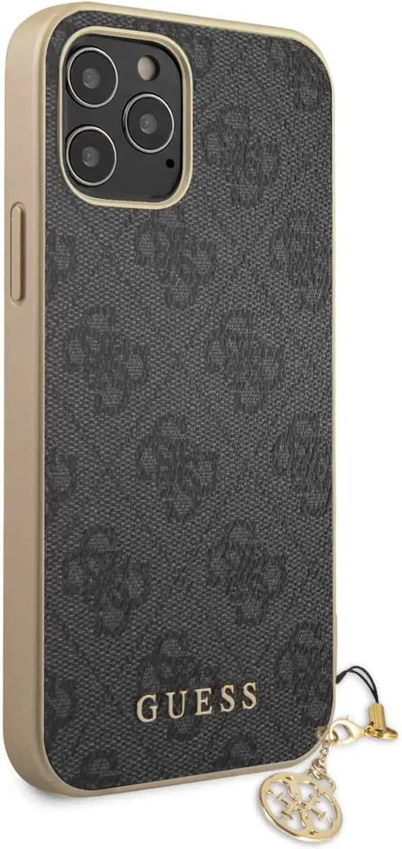 Guess 4G Charms Hard Case iPhone 12/12 Pro - Grijs