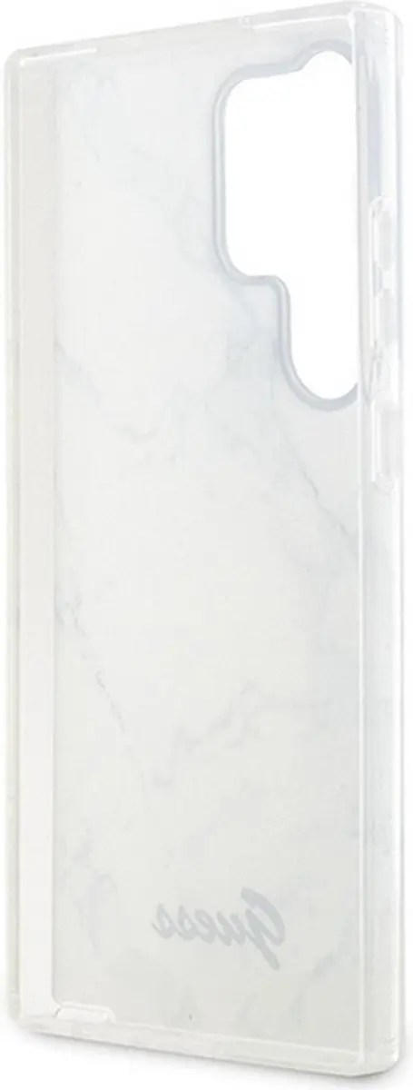 Guess Samsung Galaxy S23 Ultra Hoesje - Marmer Wit