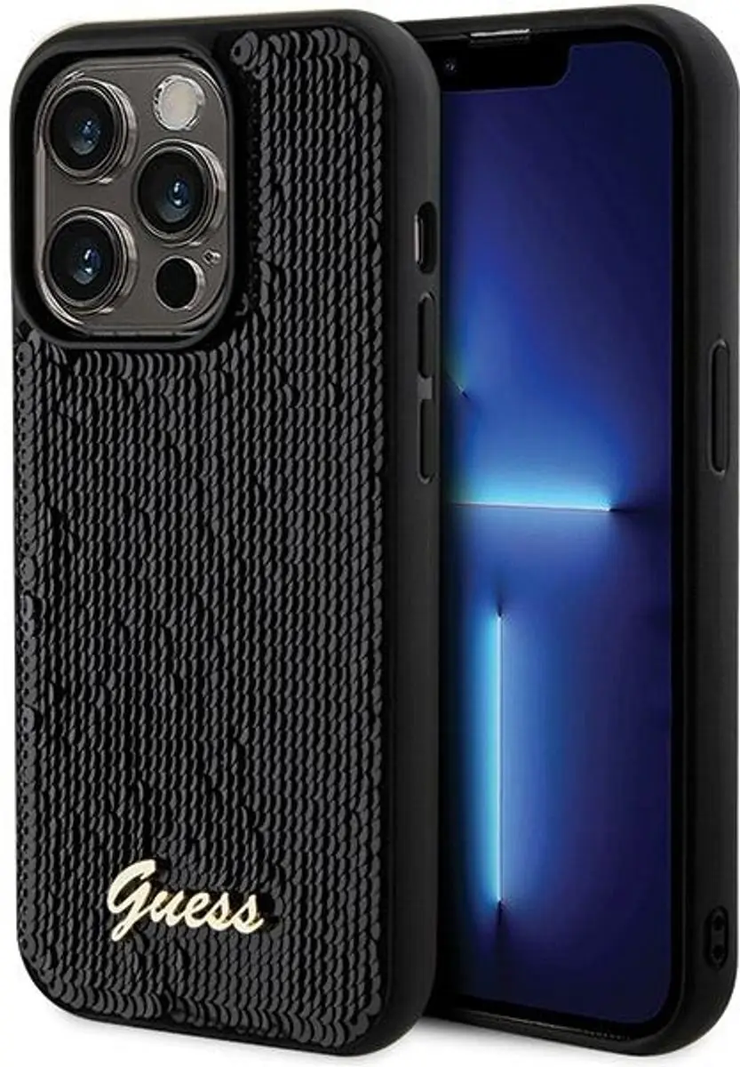 Guess Sequin Script Metal iPhone 13 Hoesje