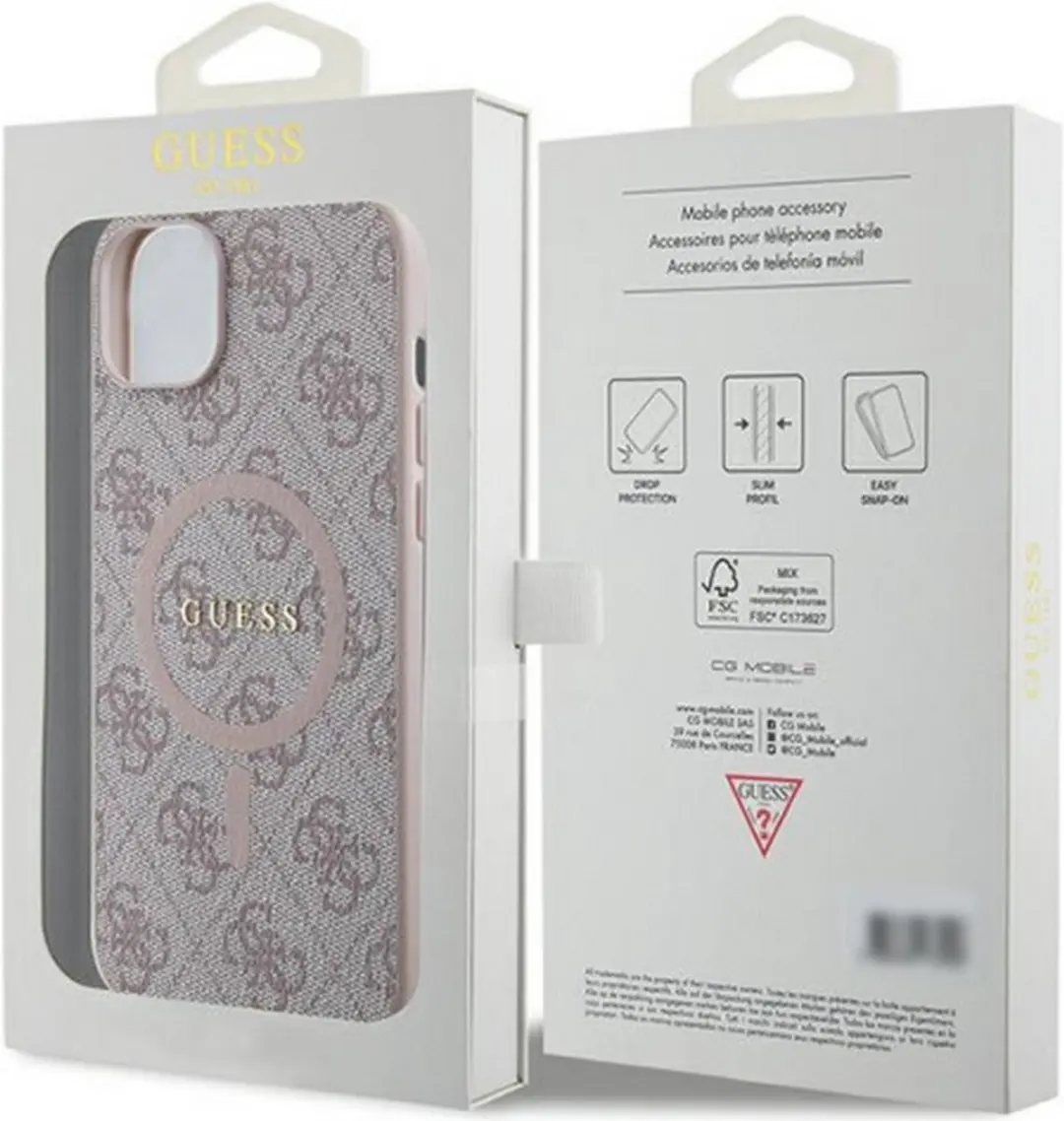 GUESS 4G Back Case MagSafe iPhone 14 - Roze