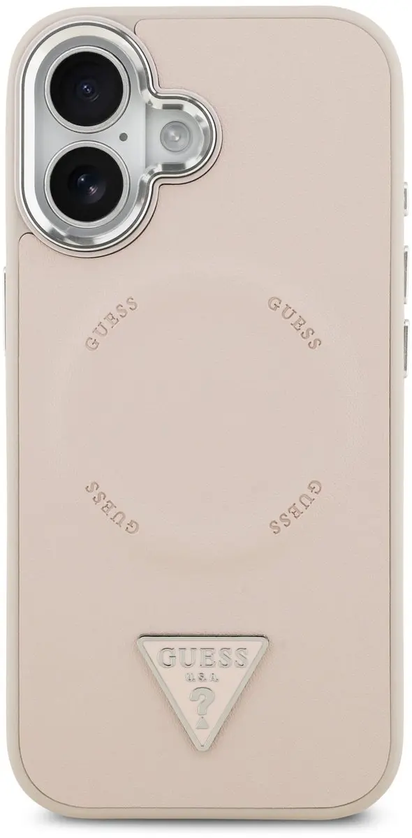 GUESS Triangle Logo iPhone 17 Hoesje MagSafe - Roze